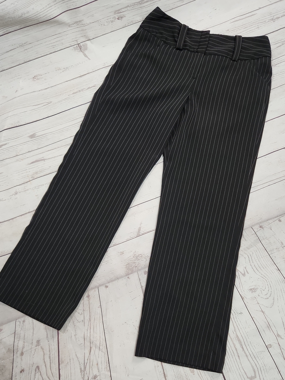 Vintage Y2K Black And White Women's Pinstripe Trousers